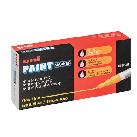 UNI-PAINT Permanent Marker, Fine Bullet Tip, Yellow 63705